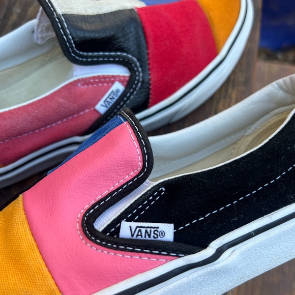 VANS CLASSIC SLIP ON PATCHWORK MULTI LEATHER CANVAS SNEAKERS WOMEN 6.5  MEN 5 - Picture 7 of 12